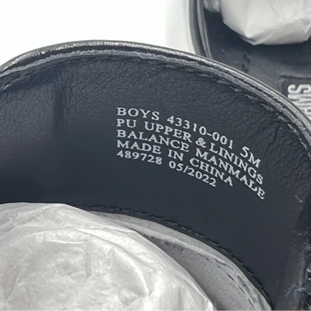 Stacy Adams Boys Size 5 Black Bartley Moc Toe Slip On‎ Loafers Dress Shoes
